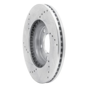 Ford Edge Brake Rotor (1) - Front Right - R1 Concepts - Drilled & Slotted - Silver - `07-`08